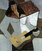 Juan Gris The fem playing guitar oil